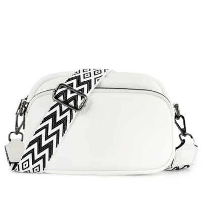 Abbildung von TAN.TOMI Umhängetasche Damen Klein, PU Leder Crossbody Bag Handytasche zum Umhängen, Moderne Handtasche Klein mit Breitem Schultergurt, Tasche Tägliches Arbeiten, Einkaufen,Reisen