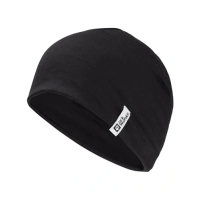 Abbildung von Jack Wolfskin Unisex Merino Beanie Mütze, Schwarz, Einheitsgröße EU