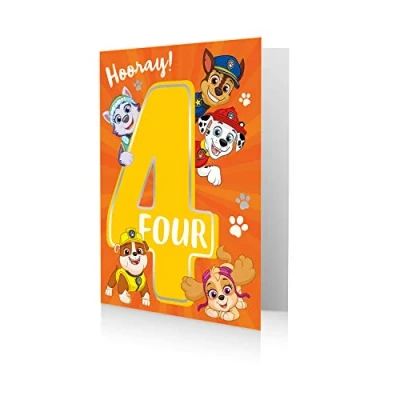 Abbildung von Danilo Promotions PA077 Offizielle Paw Patrol Geburtstagskarte zum 4. Geburtstag, mehrfarbig