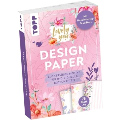 Abbildung von Design Paper A6 Lovely You. Mit Handlettering Grundkurs: 75 Motivpapiere (DIN A6, 220 g/m²), in 25 Designs, 16 Seiten Grundkurs, Softcover