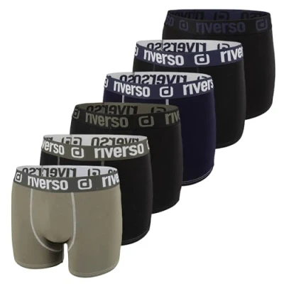 Abbildung von riverso Boxershorts Herren RIVOle 6er Pack Unterhosen Unterwäsche Retroshorts Set Boxer Shorts Stretch, Größe:XXL, Farbe:Farbmix 6 (RVS1BCX6PK6M)