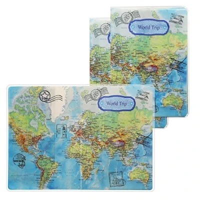 Abbildung von kwmobile 3X Reisepass Kunststoff Schutzhülle Blau Grün Weiß Ausweis Hülle Impfpass Schutz Cover Reisepasshülle Ausweishülle