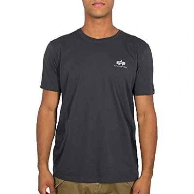 Abbildung von Alpha Industries Small LOGO Tshirt basic, Herren, Größe: Small, Grey/black