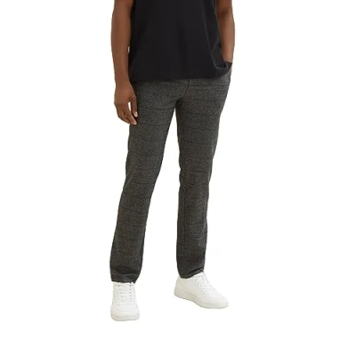 Abbildung von TOM Tailor Regular Stoffhose, Herren, Größe: 30x34, Grey black grindle check