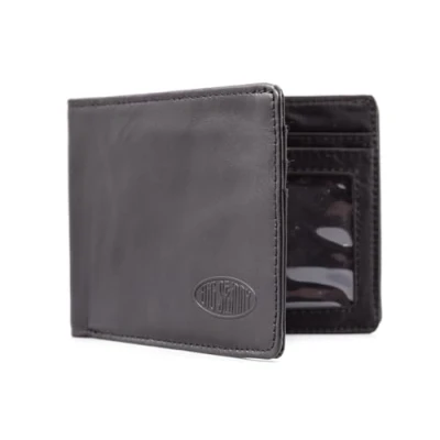 Abbildung von Big Skinny Herren Slim Line Leder Bi Fold Wallet für bis zu 25 Karten Schwarz