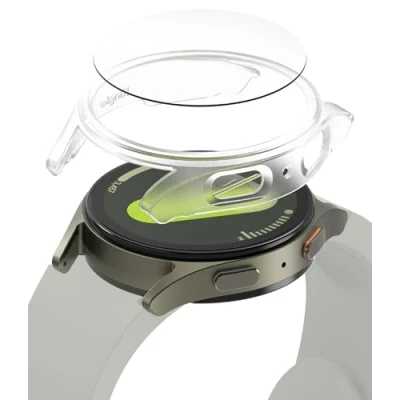 Abbildung von Ringke Slim &amp; Glass Kompatibel mit Samsung Galaxy Watch 7 40mm Hülle, Dünne Hart PC Schutzhülle Kratzfest Panzerglas Displayschutz Alpine Clear