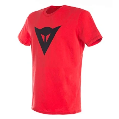 Abbildung von Dainese Speed Demon T Shirt, Herren Shirt mit Kurzen Ärmeln, Trikot Logo für Erwachsene, aus 100% Baumwolle, Weich und Cool, Klassischen Stil, Rot/Schwarz