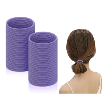 Abbildung von SCSpecial Haargummibänder 50 Stück 2,5 mm elastische Haarbänder Haargummis Pferdeschwanzhalter Lila