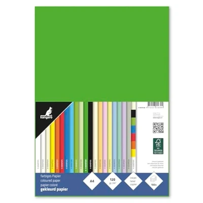 Abbildung von Kangaro Tonpapier Hell Grun DIN A4 120g/m² FSC mix 100 pack Briefpapier Bastelpapier DIY, Hellgrun