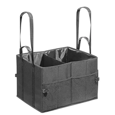 Abbildung von WEDO 582521 Kofferraumtasche Big Box Shopper (Größe L, Polyester, 45 x 35 30 cm, ca. 47,25 Liter Fassungsvermögen, Innen und Außentaschen, Klettverschluss, faltbar, mind. 100 kg Traglast) schwarz