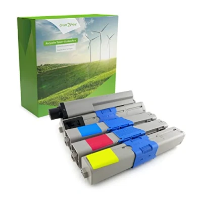 Abbildung von Green2Print Toner Set, 4 Kartuschen 1x 2200, 3X 1500 Seiten passend für Oki MC332DN, MC342DNW, MC342DN, C301DN, C321DN