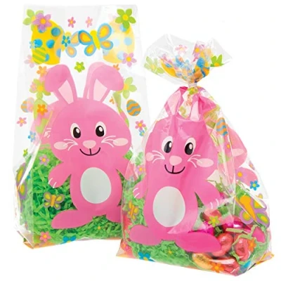 Abbildung von Baker Ross Osterhasen Geschenktüten aus Zellophan (30 Stück) Kreative Kunst und Bastelbedarf für Kinder zu Ostern AT512