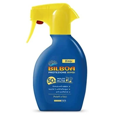 Abbildung von Bilboa Kinder Solarauslöser für Kinder, mit LSF 50+, Anti Sand, wasserdicht und Verbrühung, dermatologisch getestet, 250 ml