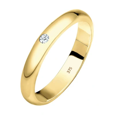 Abbildung von Elli DIAMONDS Trauring »Ring Verlobungsring Ehering Diamant Weiß Brillantschliff (0.03 ct) 375 Gelbgold«