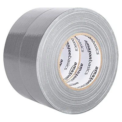 Abbildung von Amazon Basics Allzweck Panzerband, 2er Pack, Silberfarben, 5 cm Breite x 54,8 m
