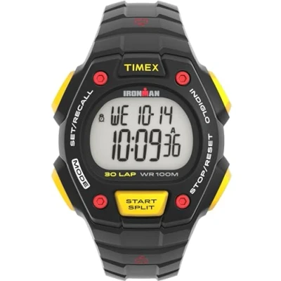 Abbildung von Timex Ironman Classic 30 Herren Armbanduhr, 41 mm, schwarzes Harzarmband, digitales Zifferblatt, Gehäuse TW5M58900