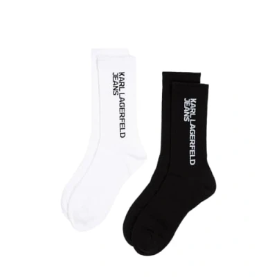 Abbildung von Karl Lagerfeld Jeans LOGO (PACK OF 2) Socken, Damen, Größe: 39 42, White black