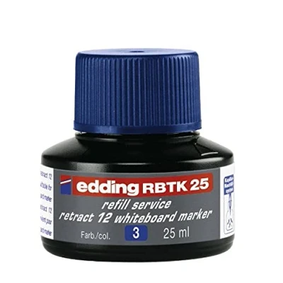Abbildung von edding RBTK 25 Nachfülltinte blau ml mit Kapillarsystem, ideal zum sauberen und unkomplizierten Nachfüllen des whiteboard marker retract 12