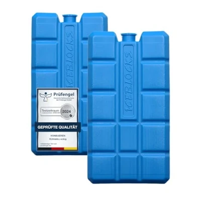 Abbildung von VonBueren 2 16 Kühlakkus für Kühltasche 12h Lange Kühlung ca. 200 g je Kühlakku 8,1 x 15,2 2,2 cm auch Kühlbox (2)