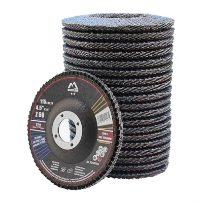 Abbildung von Merryland Fächerscheibe 115 Metall Edelstahl Stahl für Winkelschleifer, 115mm 60K T29 Lamellenscheibe Zirkonkorund Blau Schleifmopteller 20 Stück, Craft Line FC1107314
