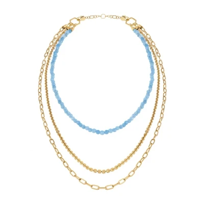 Abbildung von Breil Kaleido Halskette goldblu, Damen, Größe: One Size, Gold blu