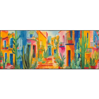 Abbildung von wash+dry by Kleen-Tex Läufer "Casas de Colores" rechteckig 7 mm Höhe
