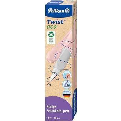 Abbildung von Pelikan Twist eco Füllhalter, Edelstahl Feder in Strichbreite M inkl. Tintenpatrone, rose