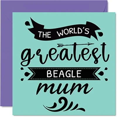 Abbildung von Geburtstagskarten für Sie von dem Hund World&#039;s Greatest Beagle Mum Happy Birthday Karte Haustier, Hundemutter, Geburtstagsgeschenke, 145 mm x mm, Muttertagsgrußkarten Mama, Mama