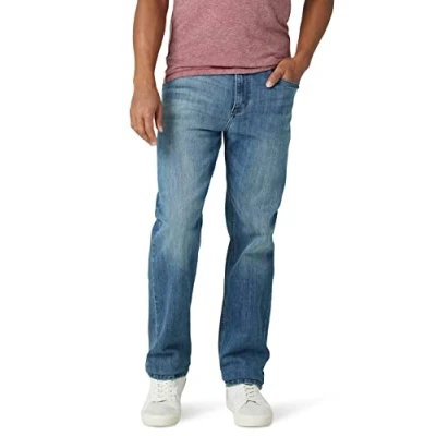 Abbildung von Wrangler Herren Freie Stretch Anpassung, Normale Passform Jeans, stahlblau, 32W / 32L