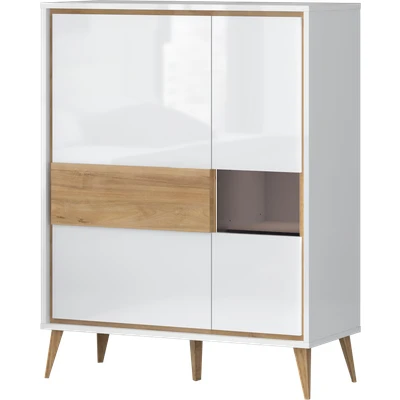 Abbildung von Home affaire Hochkommode »Vida«, UV lackiert, hochglänzend, Soft Close und Push to open Funktion