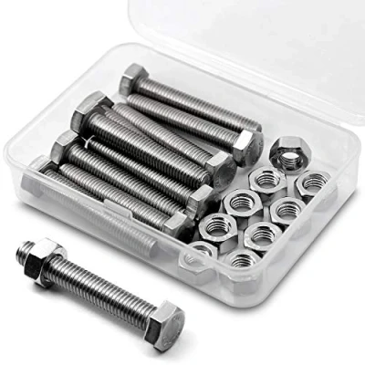 Abbildung von M8*40mm 10 Stück 304 Edelstahl Sechskantschrauben Bolzen und Muttern set, Maschinenschrauben schrauben