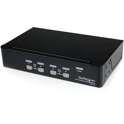 Abbildung von StarTech.com Professioneller VGA USB KVM Switch mit Hub, 4 Ports, 1 HE Rack montierbarer (SV431USB)