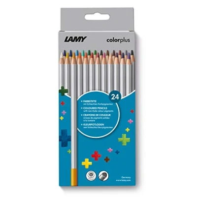 Abbildung von LAMY colorplus Farbstifte 506: Faltschachtel mit 24 Farbstiften aus massivem Lindenholz ergonomischer Dreieckform Dicke Mine Ø 3,3 mm, Farbstift 7,2 1 stück (24er Pack)