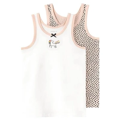 Abbildung von Name it Nmftank Hearts 2 PACK Unterhemd/shirt für Kinder, Größe: 98, Evening sand