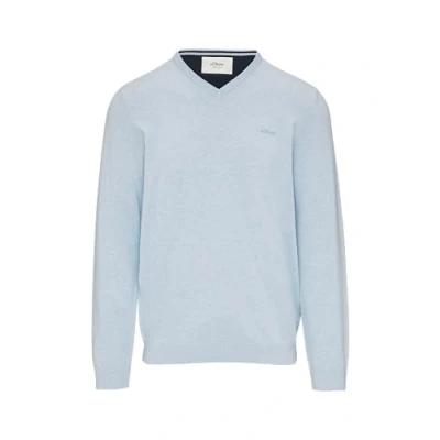 Abbildung von s.Oliver MIT LOGO Strickpullover, Herren, Größe: Large, Hellblau