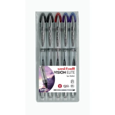 Abbildung von Uni ball Vision Elite UB 200 Tintenroller 5 Stück farbig sortiert