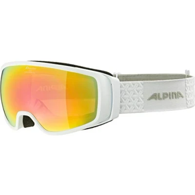 Abbildung von ALPINA DOUBLE JACK Q LITE Verspiegelte, Kontrastverstärkende OTG Skibrille Mit 100% UV Schutz Für Erwachsene, white, One Size