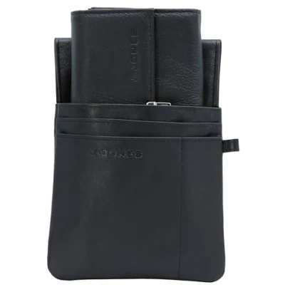 Abbildung von J.Jones 2er Set Kellnerbörse/Taxibörse mit Gürteltaschen Etui Leder Schwarz