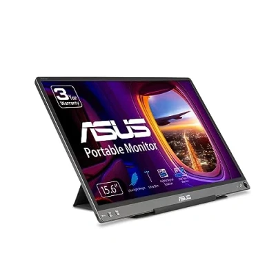 Abbildung von ASUS ZenScreen MB16ACE 15,6 Zoll tragbarer USB Monitor Full HD 1920x1080, Hybrid Typ C, Autorotation, leichtes Design, Smartcase IPS Panel, 16:9, entspiegelt