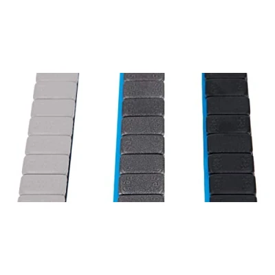 Abbildung von Levando 7X Auswuchtgewichte SCHWARZ &amp; GRAU 420g Klebegewichte Stahlgewichte Kleberiegel 60g mit ABRISSKANTE verzinkt kunststoffbeschichtet 3 Farben BGS, Farbe: Hellgrau BGS