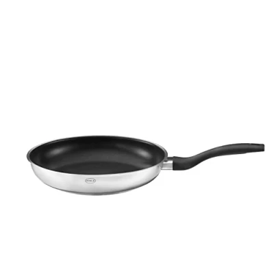 Abbildung von RÖSLE Basic Line Bratpfanne Ø 24 cm, Universalpfanne mit Antihaftversiegelung ProPlex, Edelstahl 18/10, induktions und spülmaschinengeeignet, Silberfarben / Schwarz