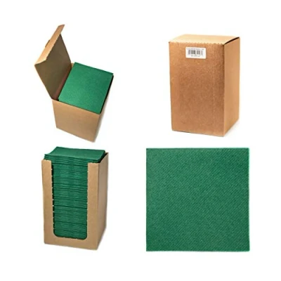 Abbildung von Alvotex CHIC Airlaid 100 Coctailservietten, 1/4 Falten Stoffähnlich, Hochwertige Einwegserviette, Dunkel Grün, 20x20 cm