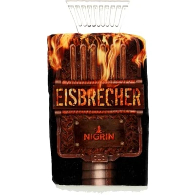 Abbildung von NIGRIN Eiskratzer Auto mit Handschuh, Eisschaber „Eisbrecher“, 100 mm Präzisions Eisschabkante, aus robustem Polycarbonat