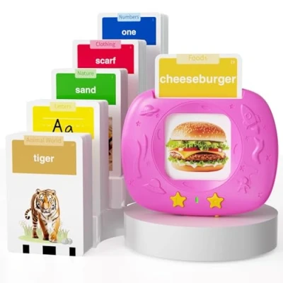 Abbildung von HOMESTEC Lernkarten Set für Kinder 2 4 Jahre Englische Sprechende mit Geräuschen, 288 Wörter 144 Karten, Sprachlernspielzeug Spielzeug Geschenkidee Jungen &amp; Mädchen