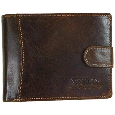 Abbildung von Riegel Geldbörse Portemonnaie Geldbeutel Herren Leder, Braun, 12,5 cm x 9,5