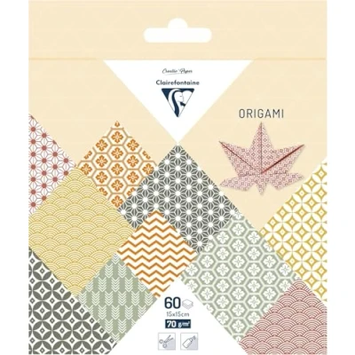 Abbildung von Clairefontaine 95636C Packung mit 16 Bogen Origamipapier 70g/m2, 15x15cm, Herbst, 1 Pack