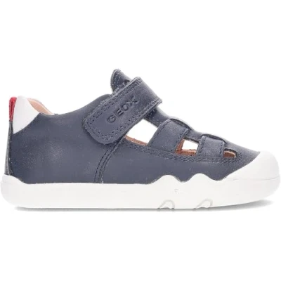 Abbildung von Geox Steppieup Unisex Riemensandalette für Kinder, Größe: 27, Navy/white Schuhe
