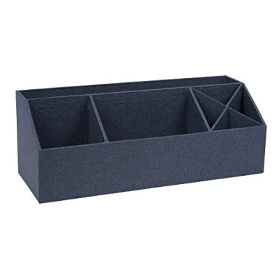 Abbildung von Bigso Box of Sweden ELISA Schreibtisch Organizer mit 4 Fächern Ordnungssystem für Zettel, Büroklammern, Stifte usw. Sortierkasten aus Faserplatte und Papier blau