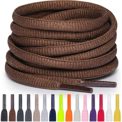 Abbildung von Miscly Schnürsenkel Oval, Reißfest für Sportschuhe, Sneaker und Laufschuhe 100% Polyester Ø 6mm (69 cm, Braun)