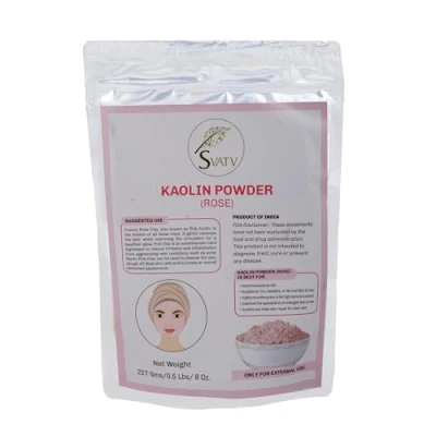 Abbildung von SVATV Rose Kaolin Pulver II Clay für Gesichtsmaske, Kräuterhaut, Gesichtspuder, Make up, Badekugeln, Ton, Spa, Gesicht &amp; Haar Körperpeeling Seifenherstellung 227g
